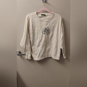 Diesel F-Gertrude-Z Rose Ribbed Trim Cotton Sweatshirt